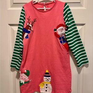 Festive Pink Dress with Holiday Characters